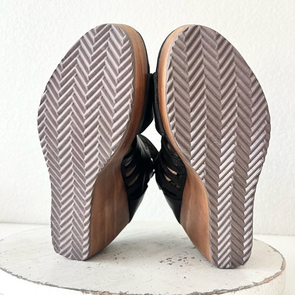 NEW Lane Boots BECCA Womens Black Wedges 7.5 Western Sandals Cowgirl Leather - Picture 8 of 11